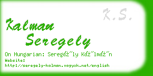 kalman seregely business card